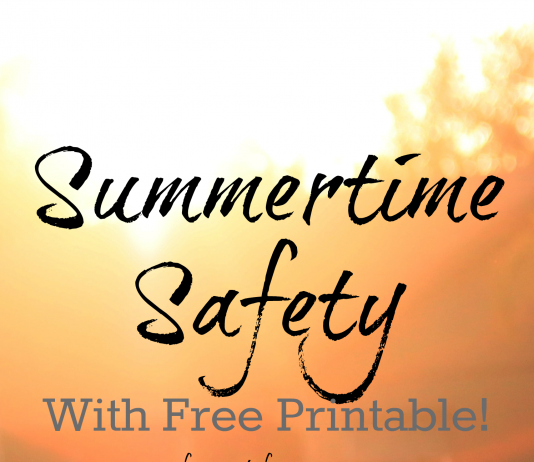 Heat safety for summertime with free printable.